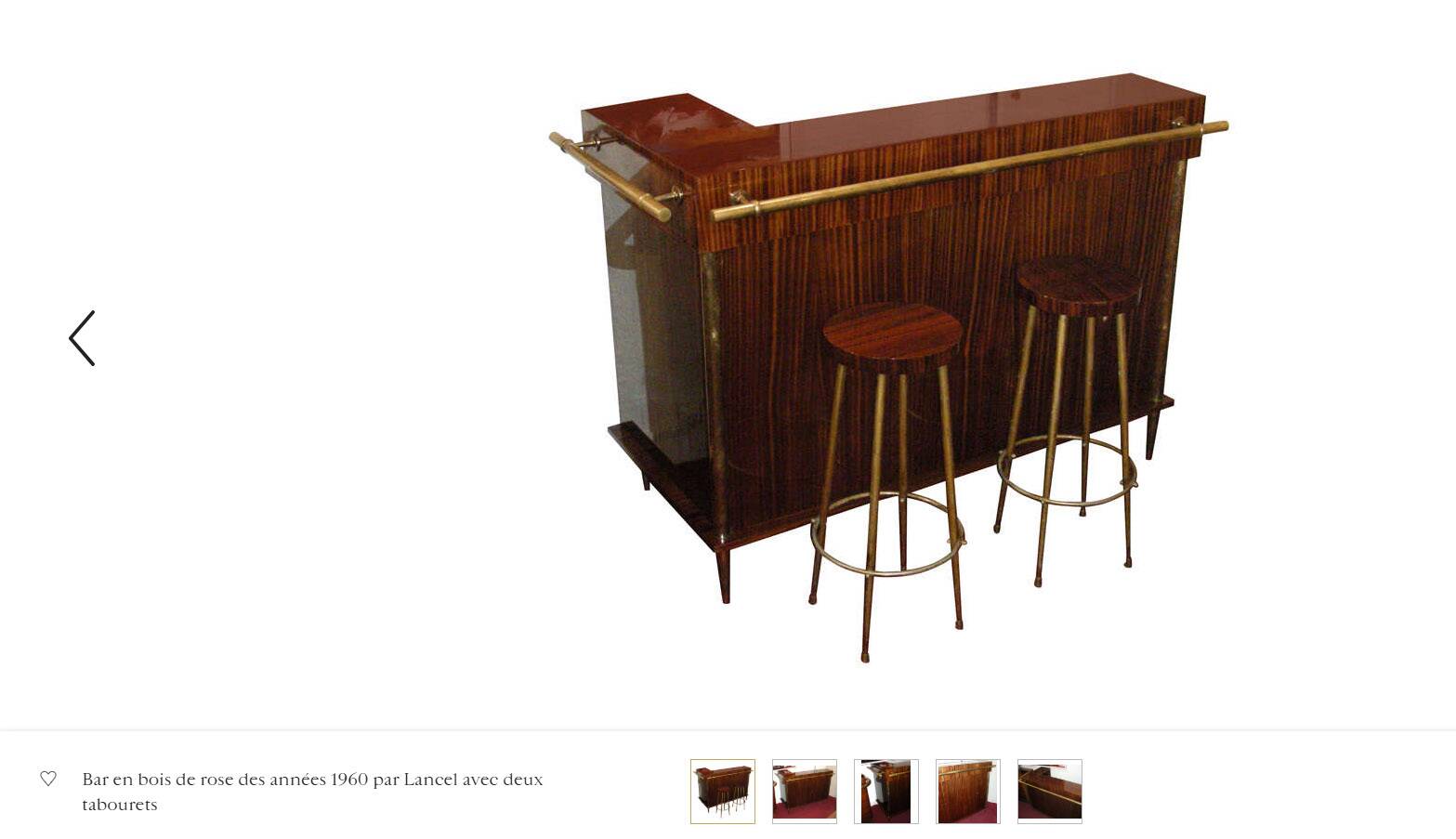 Bar from the 1960s in rosewood with 2 stools.
