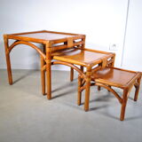 Rattan trundle table 1980