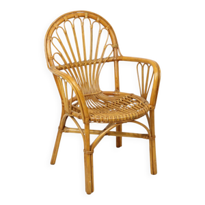 Fauteuil vintage en rotin,