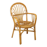 Vintage Rattan Chair Armchair Boho Design 70s