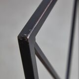 Italian Postmodern Black Leather Dining Chair with "X" Shape, 1980s