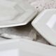 6 Vintage Octagonal Beaded Flat Dessert Plates - Johnson Brothers