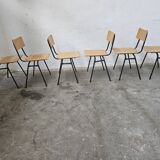 Lot of 6 bistro chairs from the 1980s