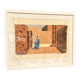 Original Swedish Color Lithograph – “Figure in a Sunlit Desert” by Lars Norrman