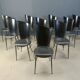 Post modern wooden dining chairs, 1980s - set of 10