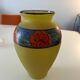 Vase art deco annees 1930 verre emaillé signe verrerie Leune