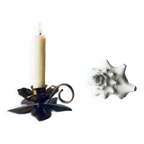 Brass flower candle holder