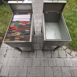 Pair of vintage rolling lockers