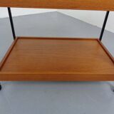 Minimalist Rollable Teak Serving Cart, 1960s