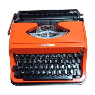 Machine à écrire Underwood 130 orange/vermillon
