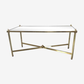 Brass and black opaline coffee table