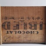 Ibled chocolate box in old wooden transport