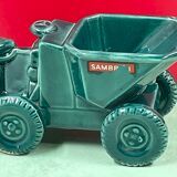 rare dumper ashtray in the shape of a mechanical wheelbarrow 'SAMBRON' ceramic