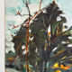 Path under the pines, oil painting on canvas