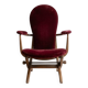 Vintage 1970s adjustable armchair in burgundy velvet.