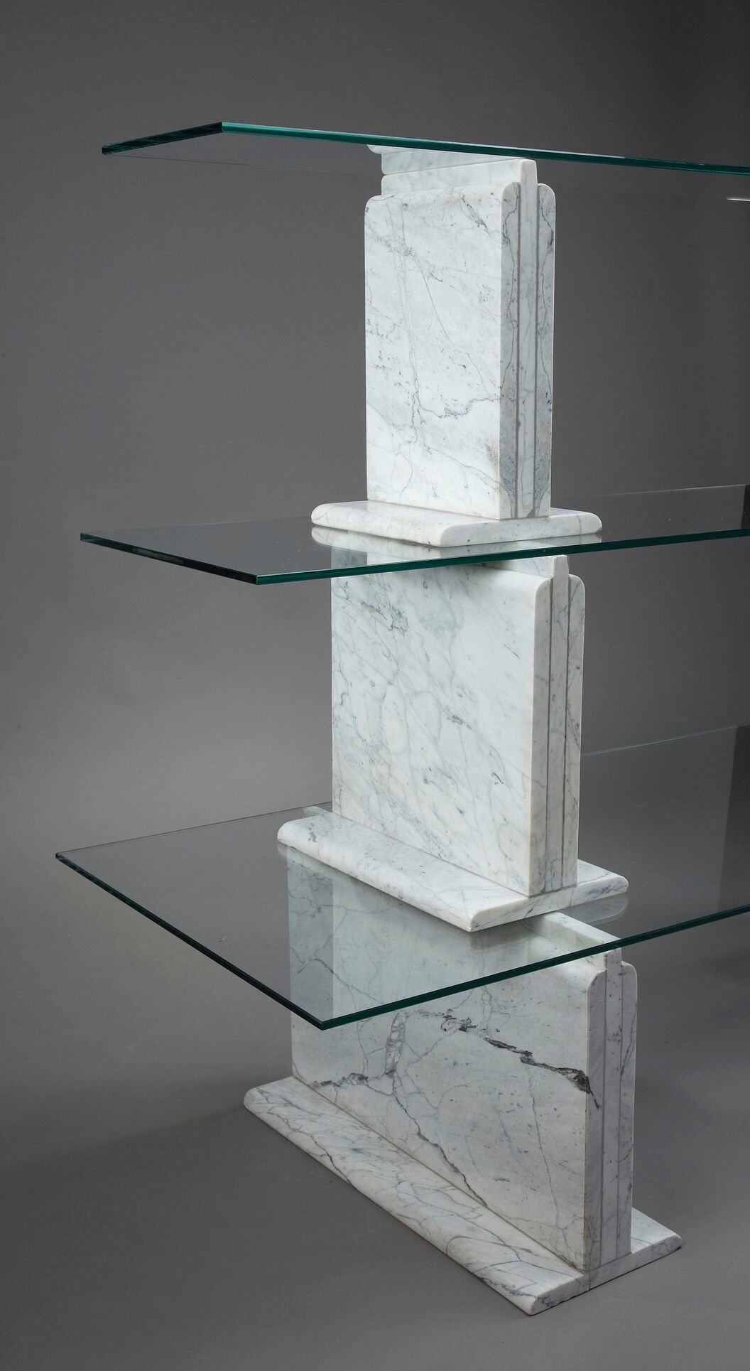 Carrara marble and glass library - 1970