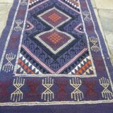 Kilim violet berbère fait à la main 56x95cm