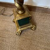 Vintage floor lamp, maximalist style, striped lampshade