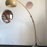 Arc floor lamp gilded stretch 70s
