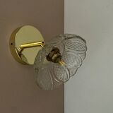 Vintage molded glass lampshade wall light