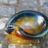 Amber & blue murano glass pocket empty and shell shape - 60s / 70s