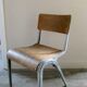Chair in metal and wood of James Léonard 50 years