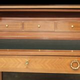 Charming desk with a blond wood structure. Work from the Faubourg (early 20th century).