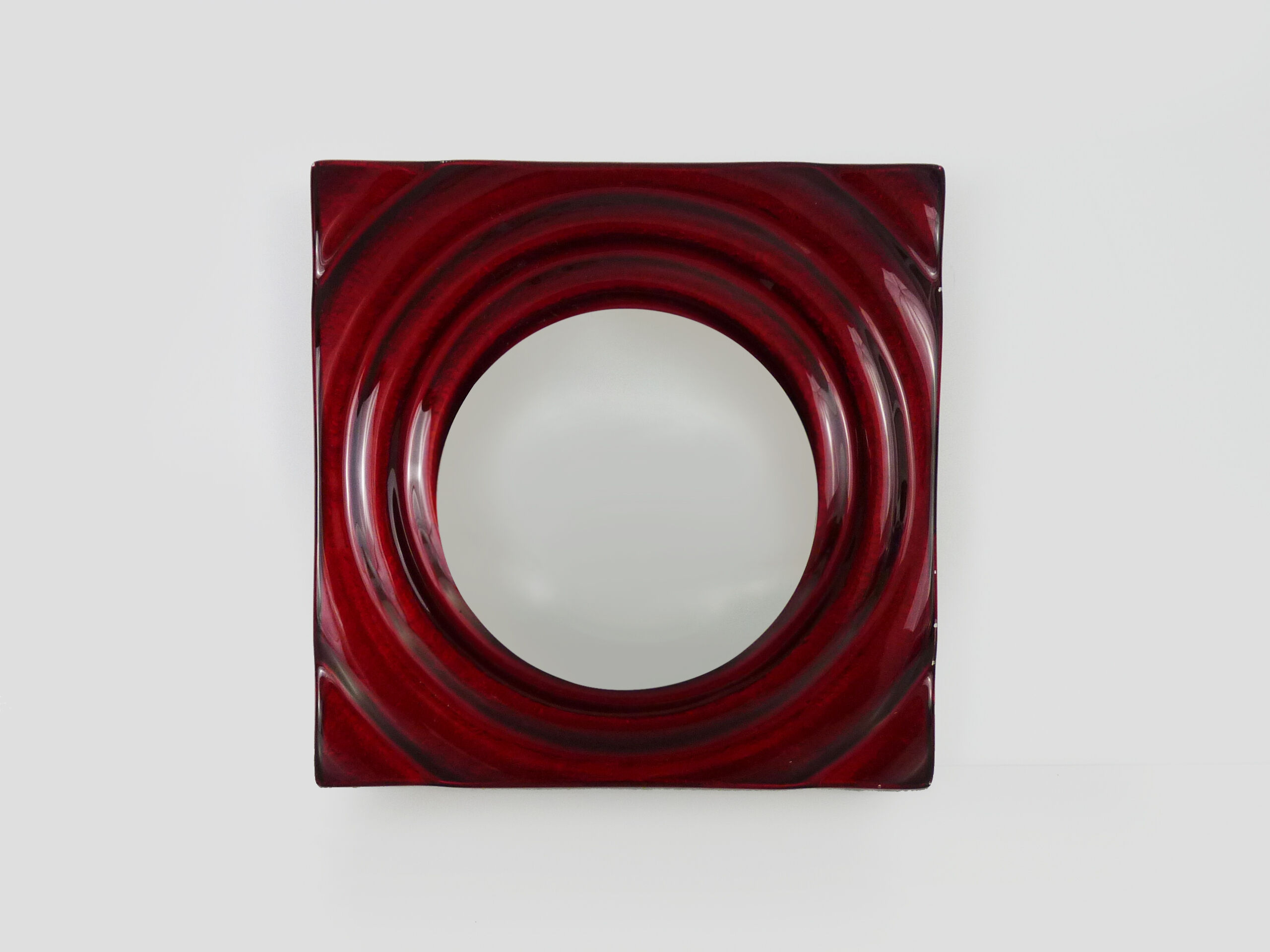Paul Neuhaus wall lamp in red glass and chrome reflector