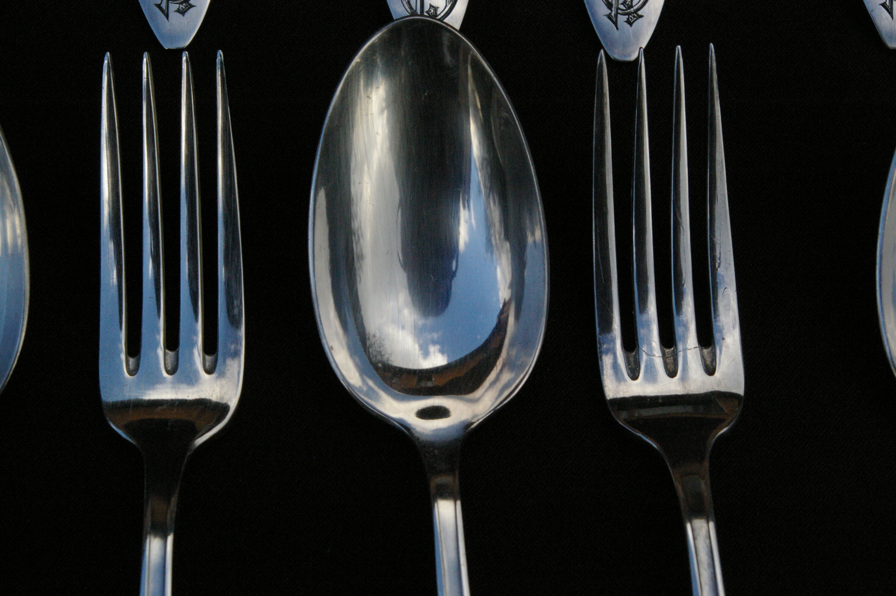 Ménagère entremet 24 pieces art deco goldsmith deetjen - forks/spoons