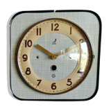Vintage formica clock square silent wall clock "Jaz Blue"