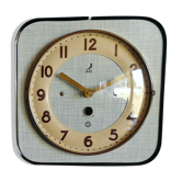 Vintage formica clock square silent wall clock "Jaz Blue"