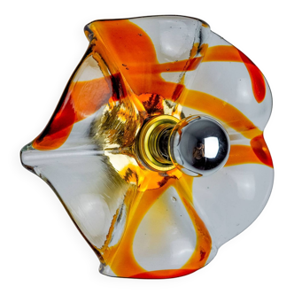 Applique Fleur par la Murina, verre de murano orange, Italie, 1970