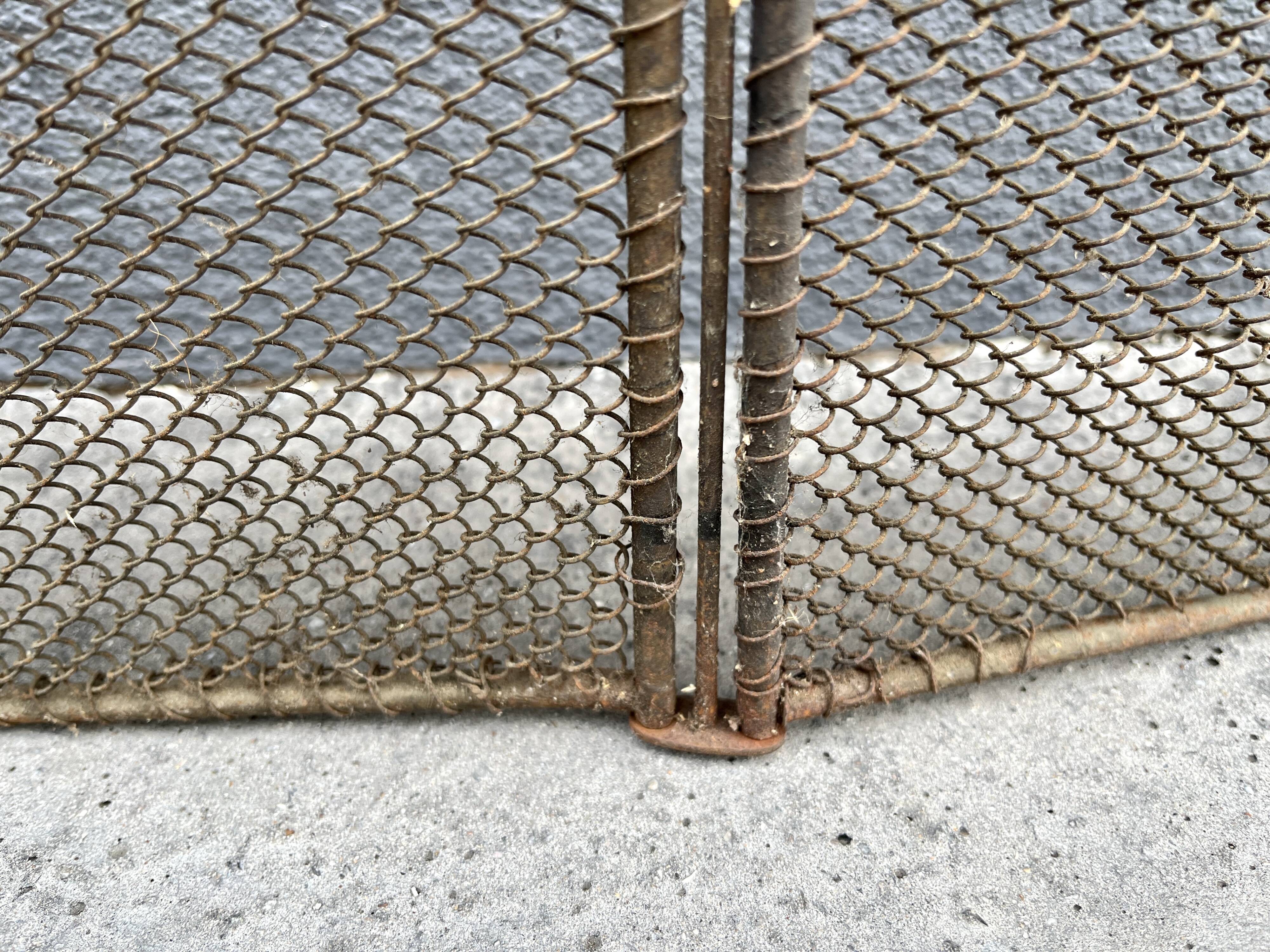Antique 19th century fireplace screen, 5-panel spark arrester