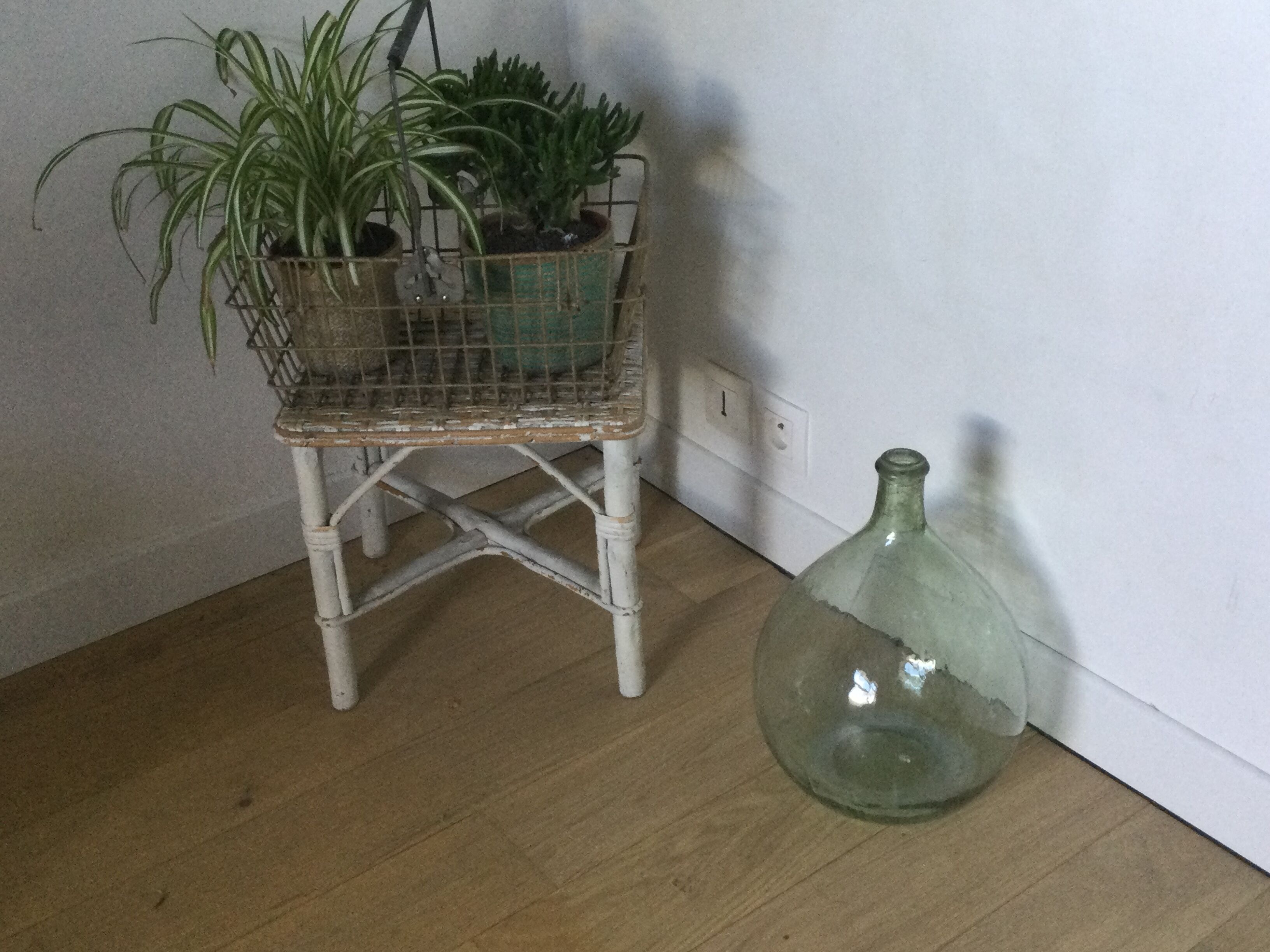Rattan side table