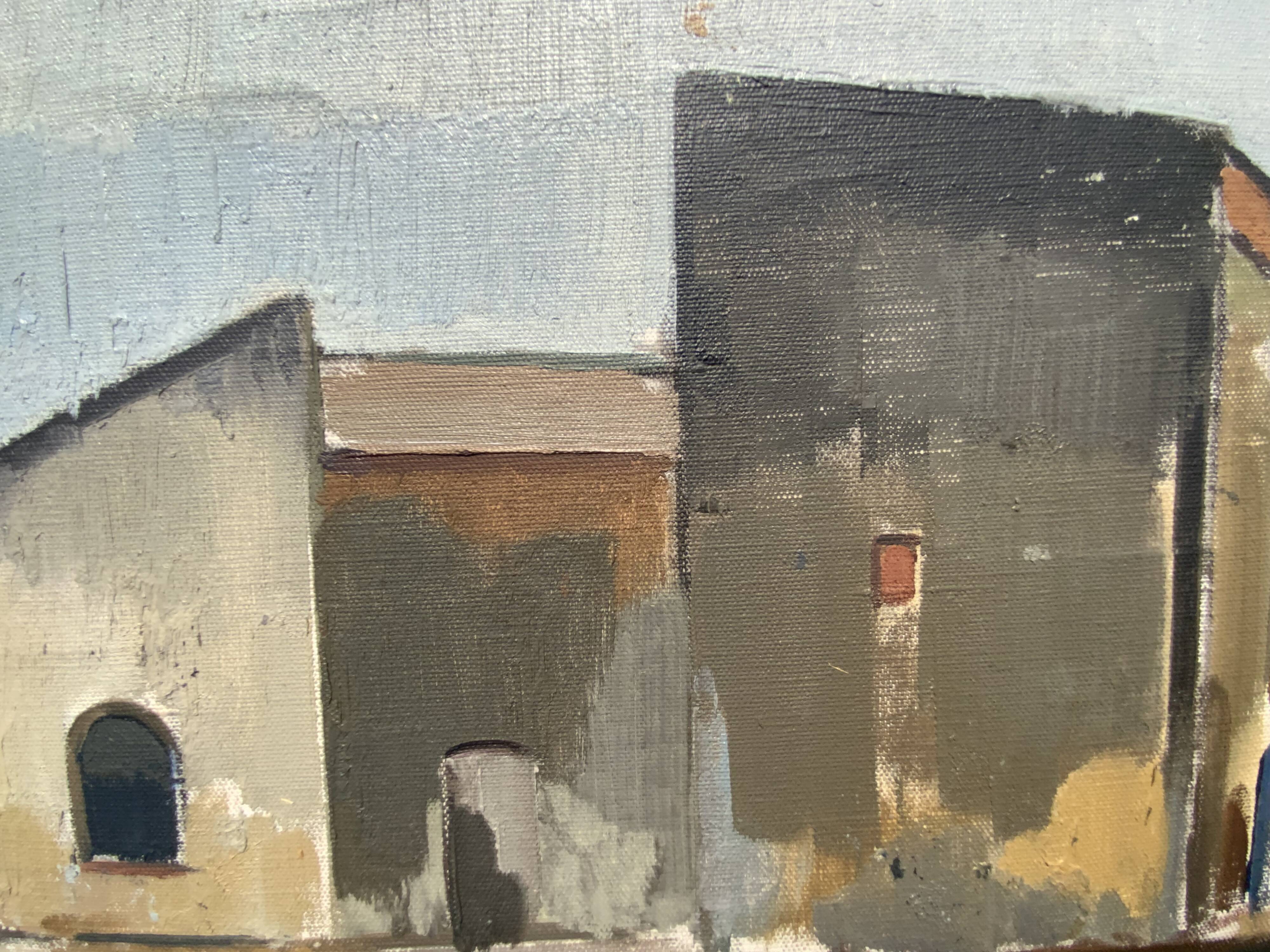 Huile sur toile vintage signée moderniste Gustav Adolf Johansson années 1960