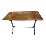 old bistrot table wooden top cast iron leg