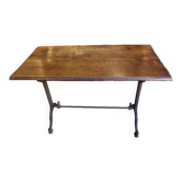 table de bistrot ancienne plateau bois pied fonte