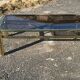 Table basse vintage en laiton jaune avec plateau en verre fumé, 1970, République tchèque