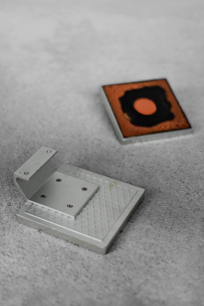 Vintage Brutalist Metal and Ceramic Entrance Door Handle by Juliette Belarti, 1960s, Set of 2