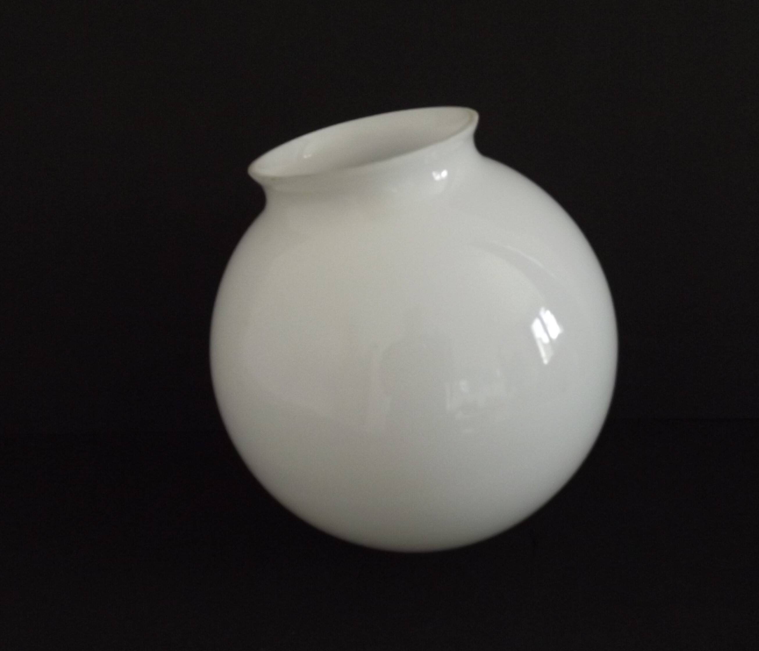 French Vintage White Opaque Glass Medium Replacement Glass Globe Shade 205