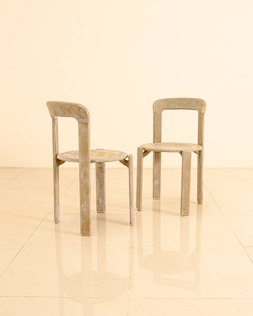 Set of 6 khaki chairs by Bruno Rey for Dietiker 70's