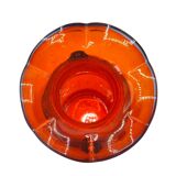 Vintage Murano Hand-Blown Glass Vase – Red with Blue Handles