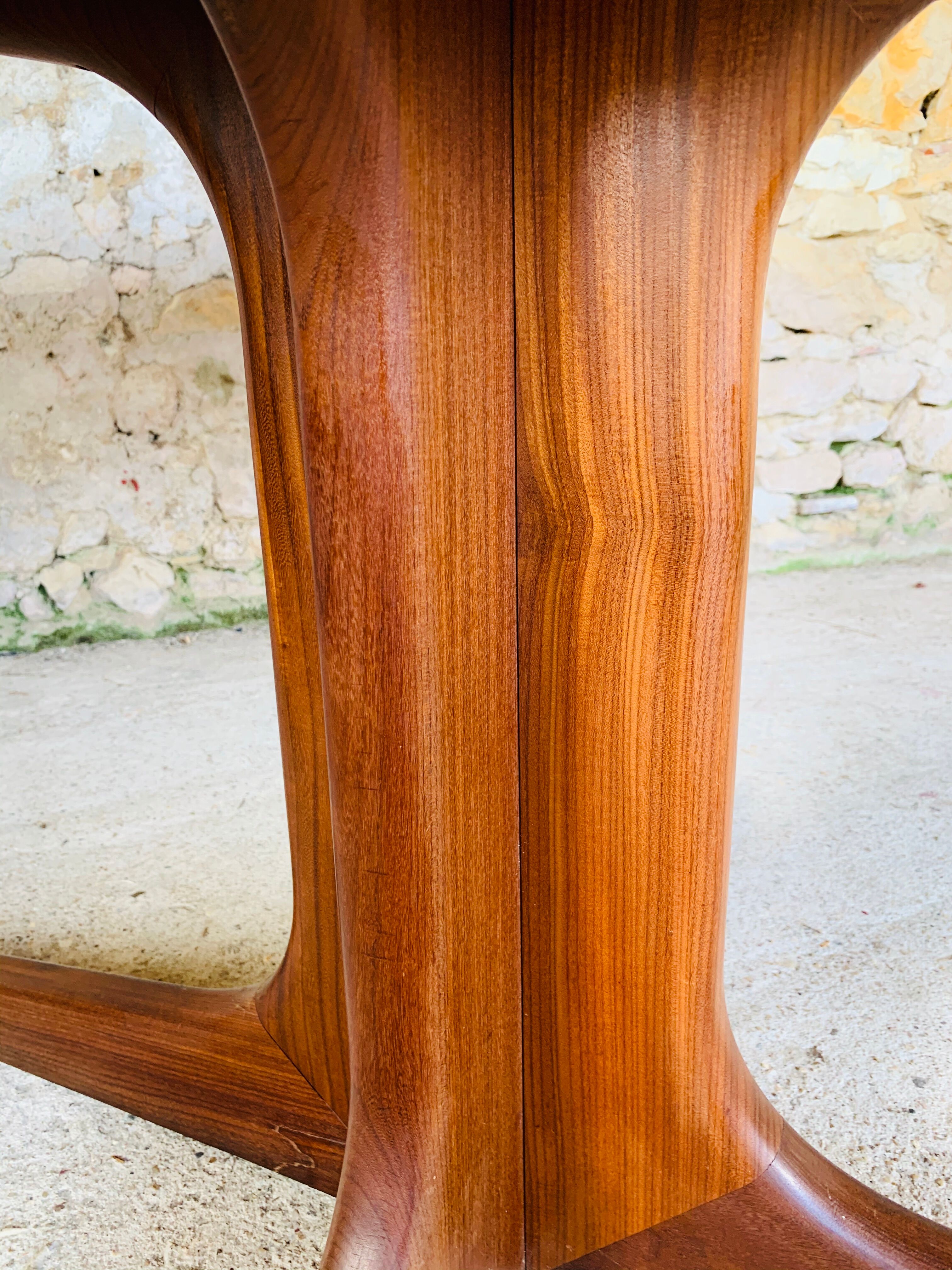 Extendable Scandinavian style dining table with double elongations by Maison Ducau, Circa 1970