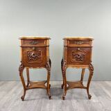 Pair of Louis XV Bedside Tables, Yellow Marble, 19th Century