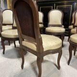 Suite of 12 Louis XVI style chairs model of Georges Jacob with Console Late nineteenth