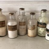 Set of 6 old apothecary bottles