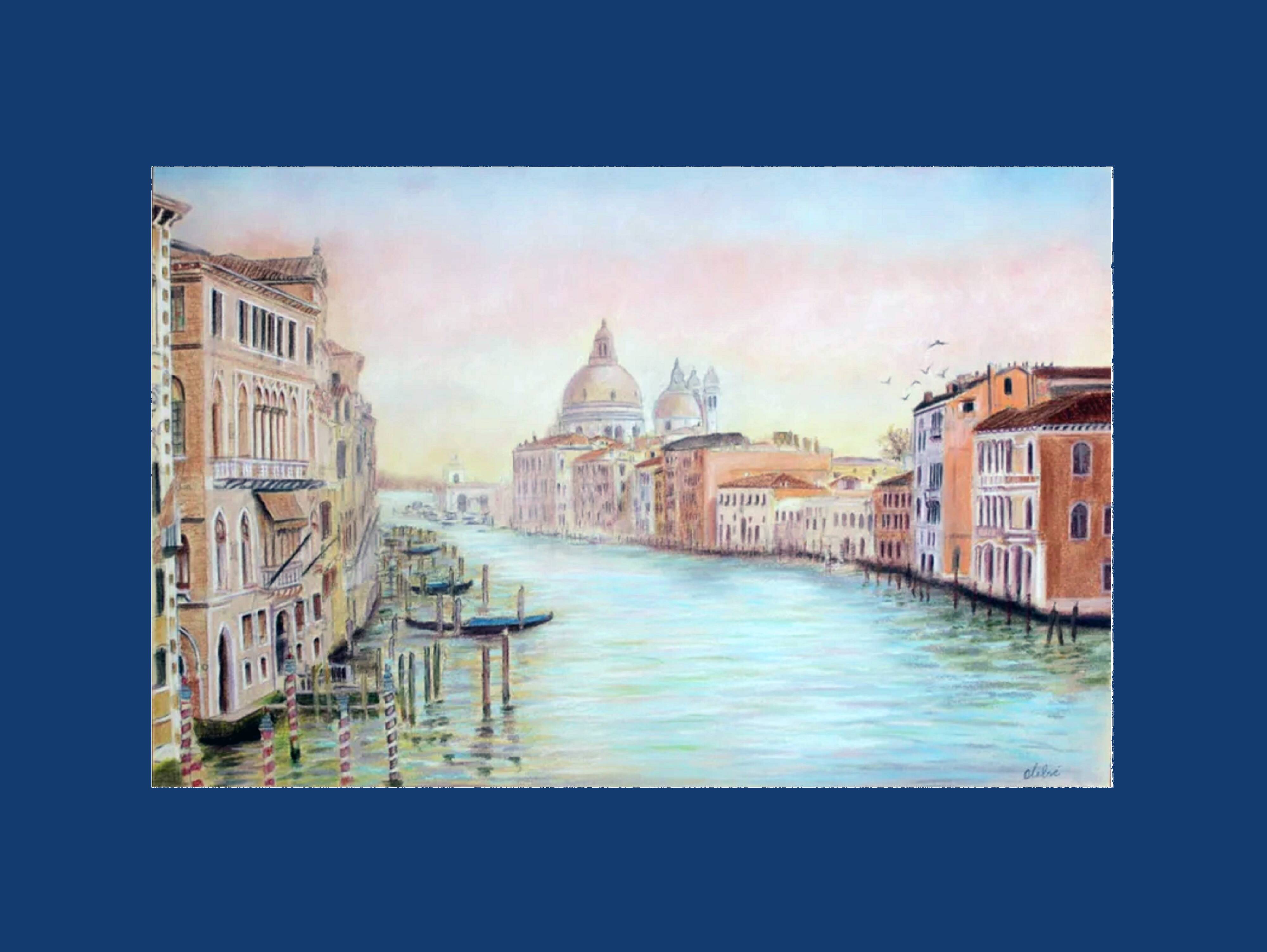 Dibujo de Venecia. Grand canal.