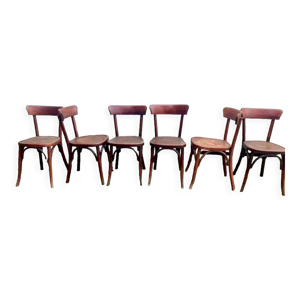 Lot de 5 anciennes chaises bistrot