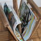 Brutalist magazine holder solid oak