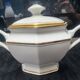 Vintage sugar bowl genuine Limoges porcelain white with gold L&F.
